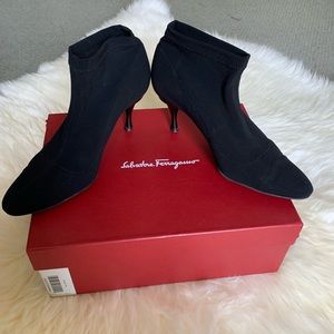 Salvatore Ferragamo Tirolo black booties, size 8.5